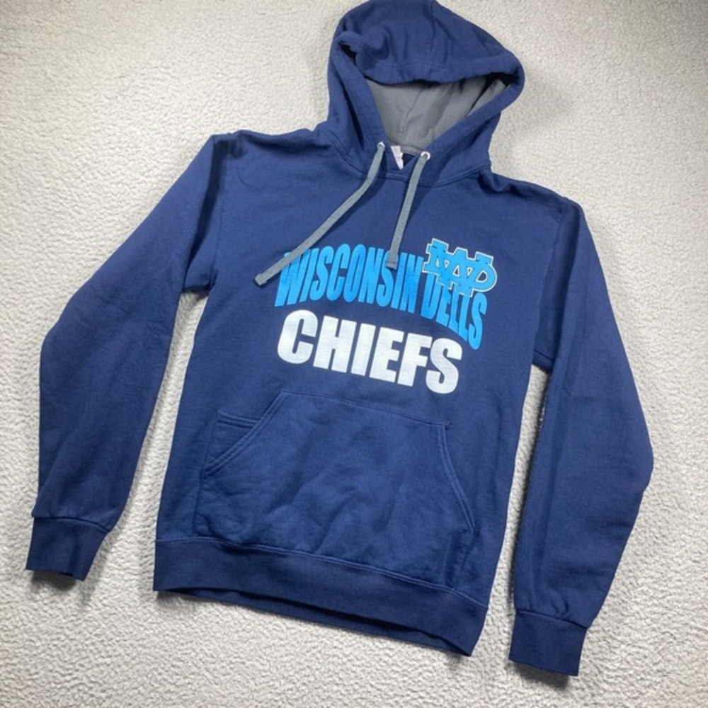Wisconsin Dells Chiefs Hoodie Adult Small Blue Pullover Sweatshirt High School